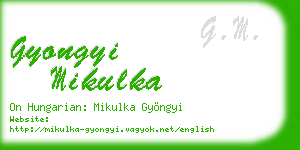 gyongyi mikulka business card